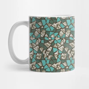 Triangle mosaic dark green Mug